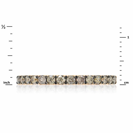 Ring Featuring 14 Prong Set Champagne Diamonds - Angle 2