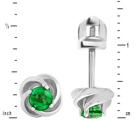 Emerald Swirl Stud Earrings. View 2