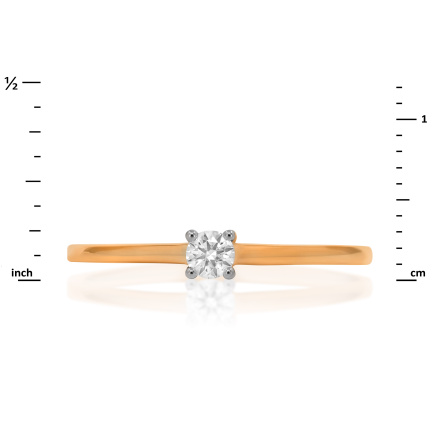Classic Engagement Ring with 3.3mm Natural Diamond. Hypoallergenic Cadmium-free 585 (14K) Rose Gold. View 2