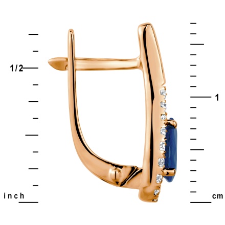 Old World Style Sapphire and Diamond Earrings: Height 17mm