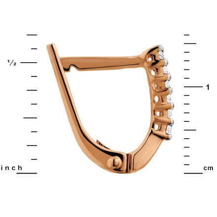 Prong-set Diamond Earrings "A Quiet Luxury" in Rose Gold: Height 14mm