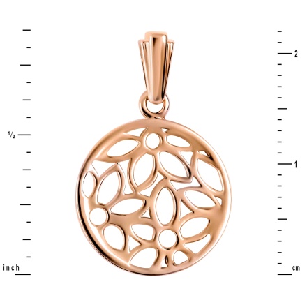 Height of the Nature-inspired Golden Pendant. Reverse View