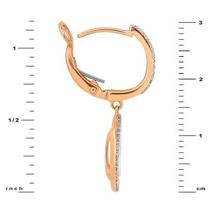 Diamond Earrings with Mother-of-pearl Rhombus Pendants: Measure 30mm in Height