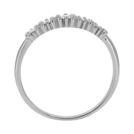 Anniversary Ring with 5 Diamonds in White Gold. Tested 585 (14K) White Gold, Rhodium Finish. View 4