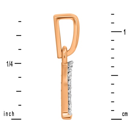 Rose Gold Horseshoe Pendant with Diamonds. Hypoallergenic Cadmium-free 585 (14K) Rose Gold. View 3