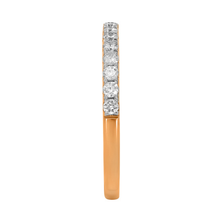 Rose Gold Wedding Ring with 14 Prong-set Diamonds, Angle 3