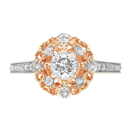 Renaissance-inspired engraved 585 rose gold ring. View 5