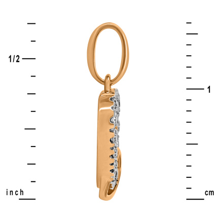 Pendant of Two Intertwined Hearts - Height 16mm