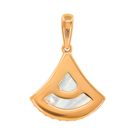 REverse of Mother-of-Pearl and Diamond Pendant Nefertiti