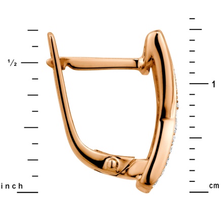 Side View of Earrings with Two Wavy Rows of Diamonds