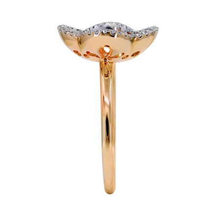 Lotus-inspired Diamond Ring - Angle 3