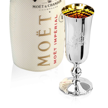 Serving Suggestion for Shiny Silver Champagne Glass