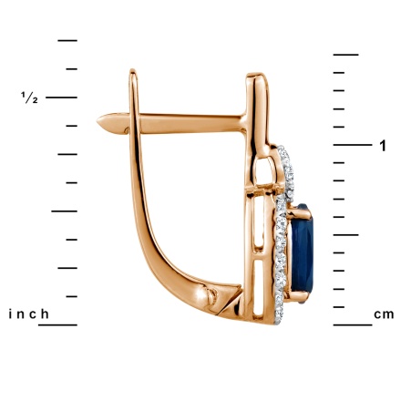 Height of Sapphire and Diamond Earrings with Nostalgic Motif