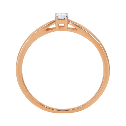 Classic Engagement Ring with 2.8mm Natural Diamond. Side Angle 2