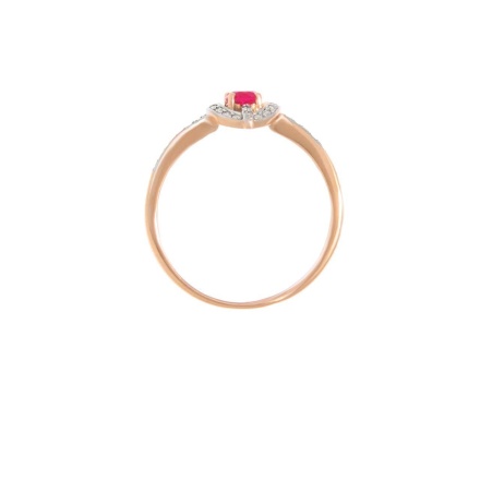 Ruby and Diamond Rose Gold Ring. View 3