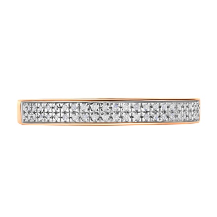 Pave Diamond Wedding Ring in Rose Gold. View 2