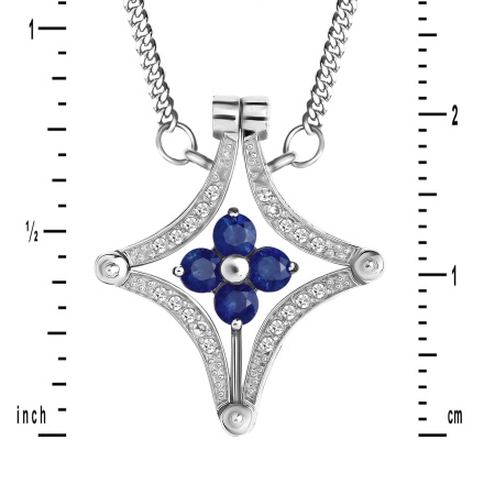 Sapphire and Diamond White Gold Convertible Necklace. view 1