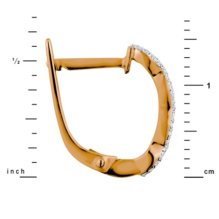 Infinity Earrings Featuring 76 Diamonds. Hypoallergenic 585 Rose Gold, Rhodium Detailing. View 2