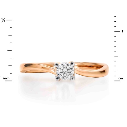 'A Promise of Love' Diamond Engagement Ring. Hypoallergenic Cadmium-free 585 (14K) Rose Gold. View 2