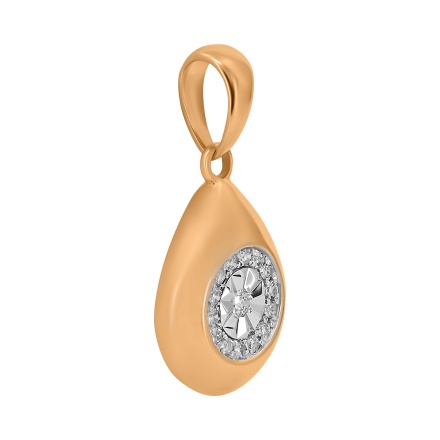 Drop Shaped Pendant Featuring 15 Diamonds: Angle 2