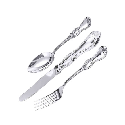 French-style Cutlery Set for Kids and Teens. Hypoallergenic 830/999 Silver, Stainless Steel
