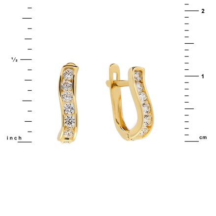 Channel-set CZ Curved Earrings. View 2