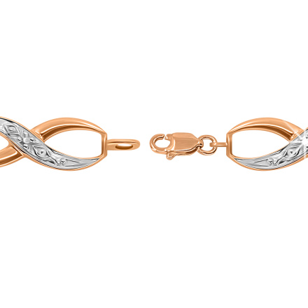 Clasp of Infinity-link Bracelet Featuring Diamonds