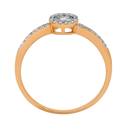 Ring Featuring 28 Diamonds. Tested 585 (14K) Rose and White Gold. View 4