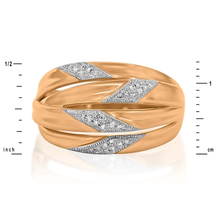 Wide Ring with Slots and Diamond Milgrain Overlays - Angle 2