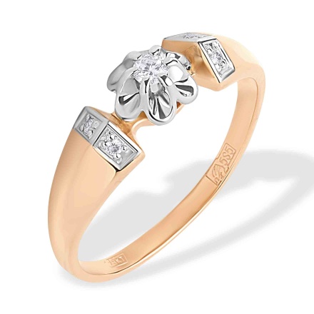 Diamond Prismatic Ring. 585 (14kt) Rose and White Gold
