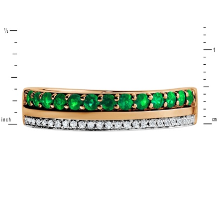Glamorous Gold Ring with Emeralds and Diamonds - Angle 2