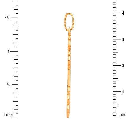 14kt Rose Gold Trefoil Russian Cross. View 3