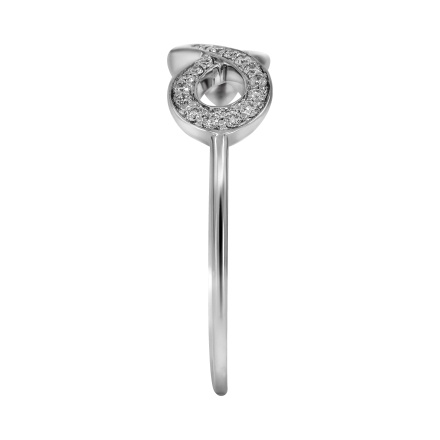 Infinity Ring Featuring 29 Diamonds. Tested 585 (14K) White Gold, Rhodium Finish. View 3