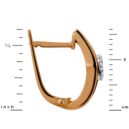 Spotlight Diamond Earrings in Two-tone Gold: Height 16mm