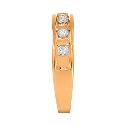 Bezel-set Diamond Wedding and Anniversary Band of 585 Rose Gold - Angle 3