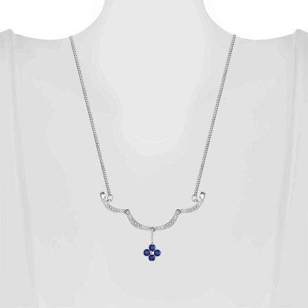 Sapphire and Diamond White Gold Convertible Necklace. view 5