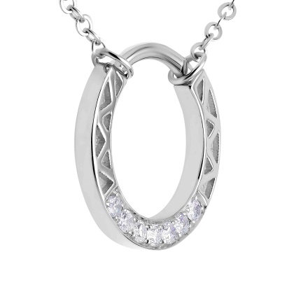 Ancient Rome-inspired Diamond White Gold Necklace. Adjustable 45cm to 50cm. 14kt (585) White Gold. View 3