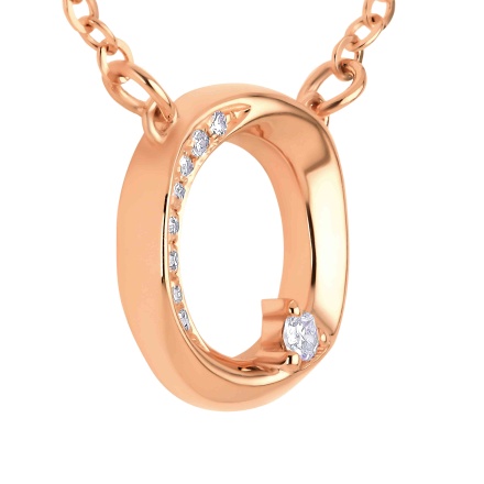 Celestial Motif Diamond Necklace in Rose Gold. Adjustable, 45cm - 50cm. 14kt (585) Rose Gold. View 3