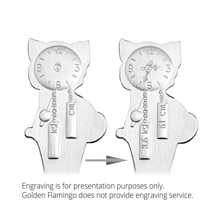 Child Silver Spoon 'a Brown Kitten and Clock'.  View 4