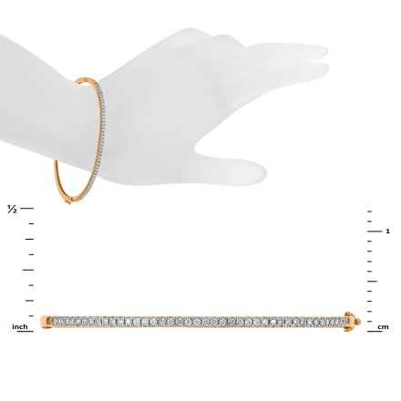 Subtle Lockable Bangle Featuring 42 Diamonds - Collage 1