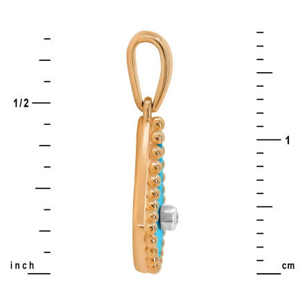 Height of Turquoise and Diamond Pendant Nefertiti