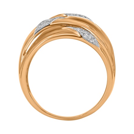 Wide Ring with Slots and Diamond Milgrain Overlays - Angle 5