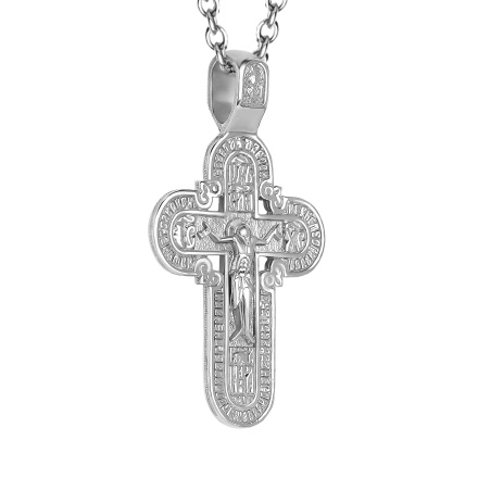 Orthodox Calvary Silver Cross. View 2
