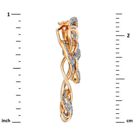 Diameter of Pendant Artistically Woven from Gold and Diamonds - 24mm
