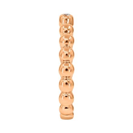 Hypoallergenic 585 Rose Gold 'Links and Beads' Ring with a Full-cut Diamond - Angle 4