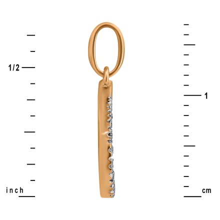 Horseshoe Pendant Featuring 16 Diamonds - Height 17mm