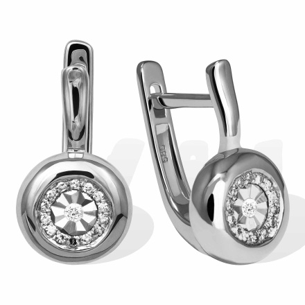 Diamond Persimmon-inspired Earrings in White Gold. Tested 585 (14K) White Gold, Rhodium Finish