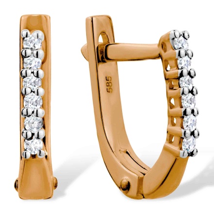 Prong-set Diamond Earrings "A Quiet Luxury". Hypoallergenic 585 Rose Gold, Rhodium Detailing