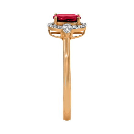 Ruby and Diamond Ring with Nostalgic Motif - Angle 3