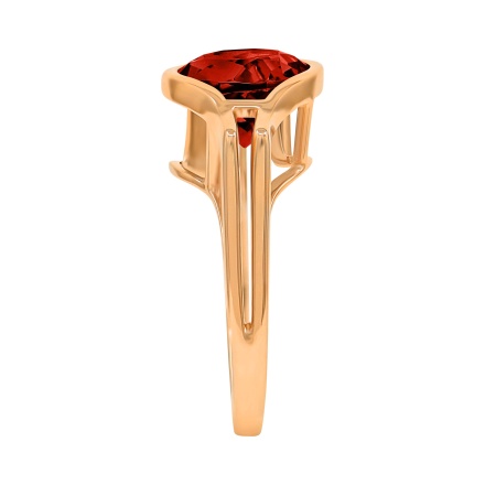 Gold Ring with a 10mm Statement Garnet, Angle 3